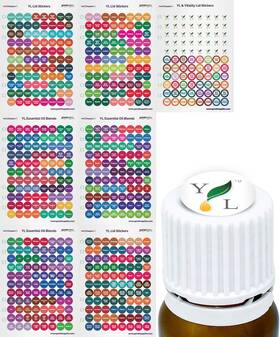 Discount Manufacturing & Distributing 848137035966 Young Living Essential Oil Labels Bottle Cap Stickers For Yl Eo Multicolor