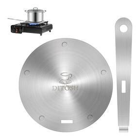 Ditosh Cm/9.4 9.4in Induction Cooker Adapter Plate Stainless Steel Heat Sink Handle 24cm