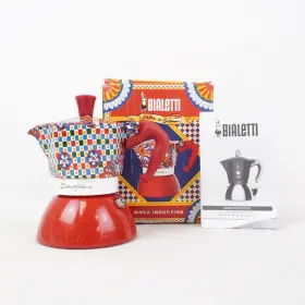 Tcce23tcafduc034 Dolce & Gabbana Bialetti X And Small Moka Induction Italian Coffee Pot - 100ml/3oz