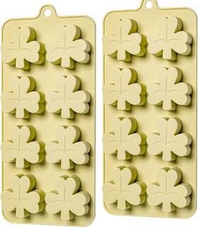Dootafy Dhcm009 Shamrocks Chocolate Molds 2 Pack Silicone Candy Mold St Patricks Day Green