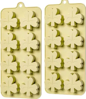 Dhcm009 Dootafy Shamrocks Chocolate Molds 2 Pack Silicone Candy Mold St Patricks Day Green