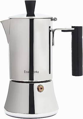 Easyworkz 779605039295 Pedro Stovetop Espresso Maker 6cup 300ml Stainless Steel Italian Coffee Machi