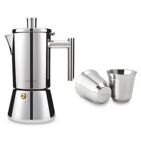 Easyworkz B0b93r75mr Diego Stovetop Espresso Maker And 2 Stainless Steel Double-wall Cups