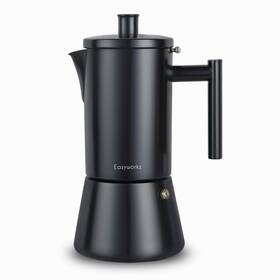 Easyworkz B0f52fvzqk Diego Stovetop Espresso Maker Stainless Steel Italian Coffee Machine