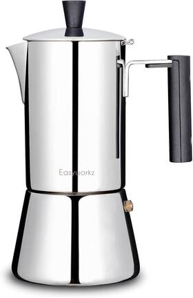 Easyworkz Ez-cm300a Pedro Stovetop Espresso Maker 4cup 200ml Stainless Steel Italian Coffe