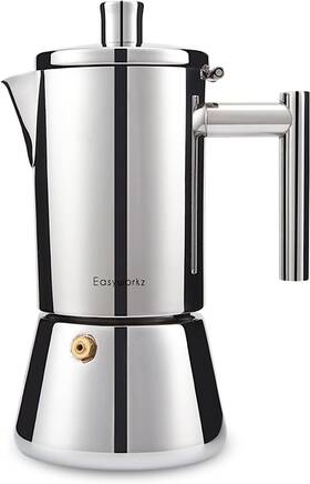 Easyworkz Ez-cp100 Diego Stainless Steel Stovetop Italian Coffee Maker 6cups 10oz