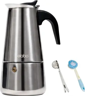 Elabo 313098063063 Stovetop Espresso Machine And Moka Pot For Gas Or Electric Ceramic Stoveto