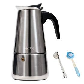 Elabo 610825816474 Stovetop Espreeso Machine And Moka Pot For Gas Or Electric Ceramic Stov