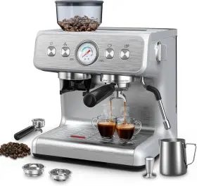 Cm8050h Electactic Espresso Machine With Built-in Grinder Professional 15 Bar Silver