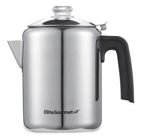 Elite Gourmet 717056131991 Ec008x Classic 8-cup Stovetop Coffee Percolator Glass Clear Brew Progress Kno