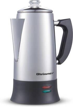 Elite Gourmet 744110439465 Ec922 Electric Coffee Percolator Bpa Free Keep Warm Glass Clear