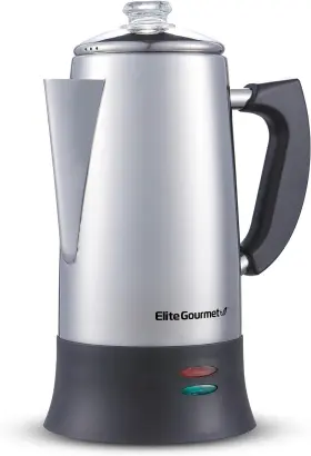 Ec922 Elite Gourmet 744110439465 Electric Coffee Percolator Bpa Free Keep Warm Glass Clear