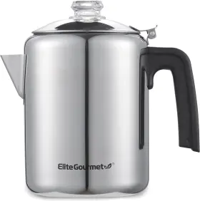 Ec008 Elite Gourmet Classic Stovetop Coffee 64-ounce/8-cup Stainless Steel