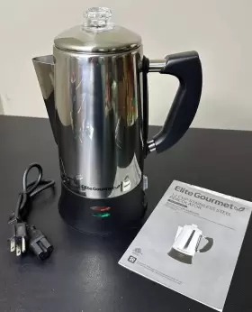 Ec922 Elite Gourmet Electric 12 Cup Coffee Percolator Keep Warm Glass Knob Vgc
