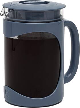 Epoca 313096456454 Primula Burke Deluxe Cold Brew Iced Coffee Maker 6 Cup Glass Carafe Blue