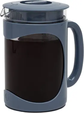 Epoca 313096456454 Primula Burke Deluxe Cold Brew Iced Coffee Maker 6 Cup Glass Carafe Blue