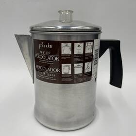 Epoca 3609-cpa Primula 9 Cup Percolator Aluminum Coffee Maker Stovetop Silver Pot Camping