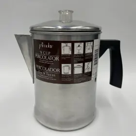 3609-cpa Epoca Primula 9 Cup Percolator Aluminum Coffee Maker Stovetop Silver Pot Camping