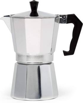 Eruule 313098274278 Stovetop Espresso Maker Moka Pot For Italian And Cuban Coffee 6 Cups Silver