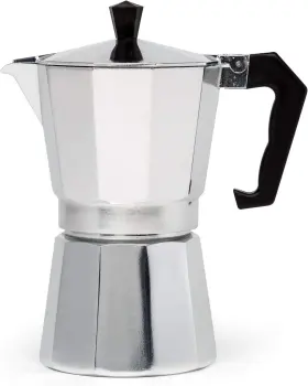 Eruule 313098274278 Stovetop Espresso Maker Moka Pot For Italian And Cuban Coffee 6 Cups Silver