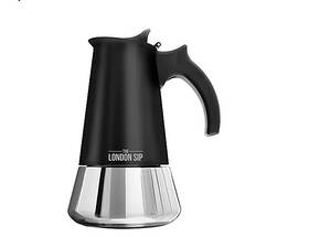 Escali Em10b London Sip 10-cup Stovetop Espresso Maker Matte Black/stainless Steel