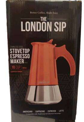 Escali Em10c Expresso Coffee Maker London Sip 10 Cup Copper New