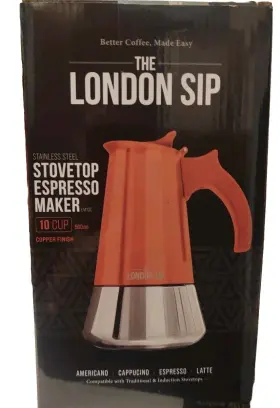Em10c Escali Expresso Coffee Maker London Sip 10 Cup Copper New