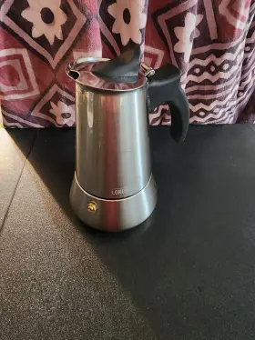 Em3s Escali London Sip 3 Cup Stainless Steel Espresso Maker Silver