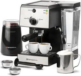 Aew1000 Espressoworks 884472023497 All-in-one Espresso Machine With Milk 01 - Silver