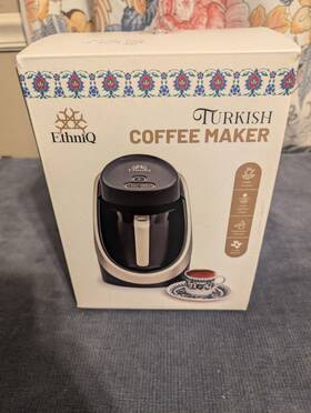 Ethniq 756014666663 Turkish Coffee Maker - 100% Bpa Free 120v 1 To 4 Cup Black/silver