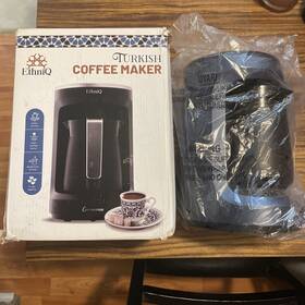Ethniq 756014669671 Turkish Coffee Maker - 100% Bpa Free 120v 1 To 4 Cup Ceremona Blue