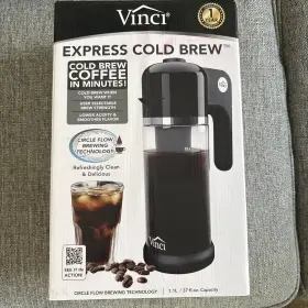 K54310 Express Vinci Electric Powered Cold Brew Iced Coffee Maker 37 Fl Oz- Brand New