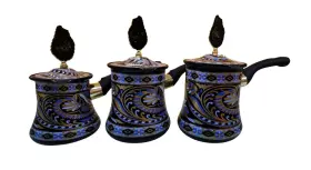 Fairyflores 734136977843 Turkish Coffee Pot 3 Pcs Set Multipurpose Melting Butter Heating Milk Tea