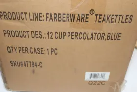 10.83h Farberware 47794 1-pk Coffee Percolator Classic Stainless Steel 7.28d X 8.86w