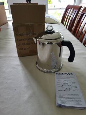 Farberware 50124-c Teakettles 8-cup Yosemite Percolator Chrome New In Box