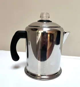 Q13c Farberware 4-8 Cup Stove Top Percolator Coffee Pot Maker Stainless Steel