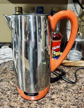 Ep-120p Fiesta Windmere Electric Percolator 12 Cup Stainless Steel Silver Orange