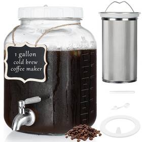Folinstall 744675175303 1 Gallon Cold Brew Coffee Maker - Mesh Filter Stainless Steel Sp
