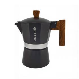 Fraisin 979276000080 Stovetop Espresso Moka Pot Coffee Maker Non-slip Wood Grain Handle Cast Alu