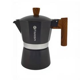 Fraisin 979276000103 Stovetop Espresso Moka Pot Coffee Maker Non-slip Wood Grain Handle Cast Alu