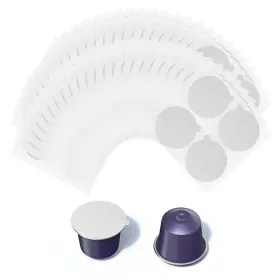 1085484 Fukaisu 200pcs Espresso Coffee Capsules Foil Seals 37mm Aluminum M Silver