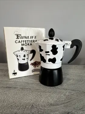 88887 Funlife Napoli Cow Print Espresso Pot Made In Naples Italy Caffettiera Moka 88887 Funlife Napoli Cow Print Espresso Pot Made In Naples Italy Caffettiera Moka