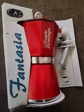 G.a.t. 007126002804 Caf Santo Domingo La Bandera Collection Stovetop Moka Pot 6 Cup Dominican