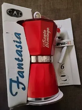 G.a.t. 007126002804 Caf Santo Domingo La Bandera Collection Stovetop Moka Pot 6 Cup Dominican