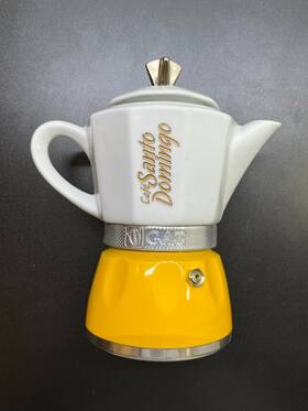 Gat 007126000701 G.a.t. 4 Cup Moka Pot - Cafe Santo Domingo Stainless Steel And Porcelain New