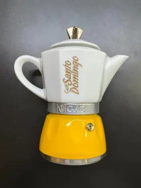 Gat 007126000701 G.a.t. 4 Cup Moka Pot - Cafe Santo Domingo Stainless Steel And Porcelain New