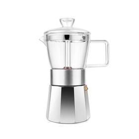 Geesta 680580307180 Moka Pot Premium Crystal Glass-top Stovetop Espresso - 6 Cup Coffe