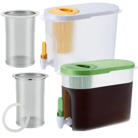 Gry-gerrii-2092 Gerrii 2 Pcs Cold Brew Maker 1 Gallon Plastic Coffee And Filter Inch