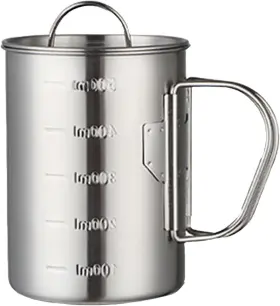 Glomoray1ift3g7rd-12 Glomora Stainless Steel Camping Cup 17oz Fireproof Metal With Lid 500ml Silver