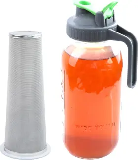 Gmcozy 445027823820 64oz Cold Brew Mason Jar Iced Coffee Maker - Airtight Leak-proof Pitcher With C